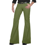 FOESCE Men's fashion Retro Disco Flared Pants Loose Stretch Vintage Trousers Fit Flared Comfortable Retro Stretch Twill Men's Trousers