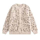 FOESCE Mens Sweater Leopard Print Casual Sweater Spring Streetwear Fashion Youth Campus Valentines Cardigan Men'S Clothing 2025 New