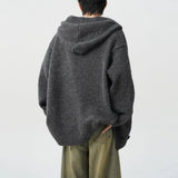 FOESCE Mens Sweater Plain Hooded Casual Sweater Spring Streetwear Fashion Campus Valentines Cardigan Old Money Men'S Clothing 2025 New