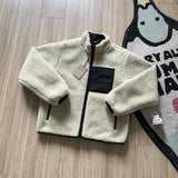 FOESCE Mens Winter Warm Reversible Jacket Cotton Jacket Harajuku Hip Hop Letter Embroidery Oversized Zipper Clothes Trendy Streetwear