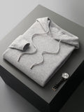 FOESCE New Autumn Winter Men's Cashmere Hoodie Sweater 100% Merino Wool Hooded Pullover Large Size Knitwear Quality Soft Casual Jumpers