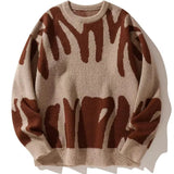 FOESCE New Fashion Men Outwear Lazy Loose Knitted Pullover Sweaters Man O-neck Casual Sweaters Male Pullovers Winter Clothing Size XXL