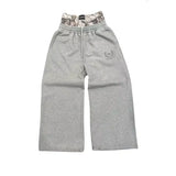 FOESCE New Trendy Brand Clothing Y2K Harajuku Camouflage Splicing Fake Two-piece Trousers Men Hip-hop Casual Straight Sweatpants Women