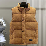 FOESCE New Winter Fashion Wool Vest Male Cotton-Padded Vests Coats Men Sleeveless Vest Jackets Warm Waistcoats Clothing Plus S-6XL