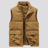 FOESCE New Winter Fashion Wool Vest Male Cotton-Padded Vests Coats Men Sleeveless Vest Jackets Warm Waistcoats Clothing Plus S-6XL