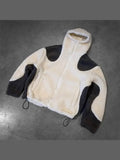 FOESCE Noble style fashion zip jacket Y2K wool splicing Thickened warm vintage hoodie streetwears winter men women Harajuku sweatshirts