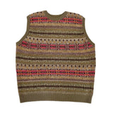 FOESCE Non Kapital Vintage Bone Skeleton Printe Ethnic Retro Flower Stripe Knitted Japan Style Pink Loose Sweater Vest Annual Jia Brand