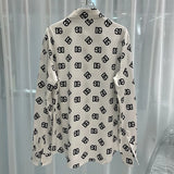 Overall printed lapel button men's long-sleeved shirt  Soft comfortable and breathable fabric