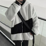 FOESCE Popular Baggy Sweatshirt Coat Autumn Winter Men Sweatshirt Loose Fluffy Hooded Jacket Sweatshirt Coat  Coldproof