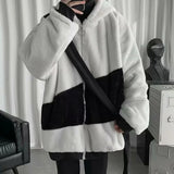 FOESCE Popular Baggy Sweatshirt Coat Autumn Winter Men Sweatshirt Loose Fluffy Hooded Jacket Sweatshirt Coat  Coldproof