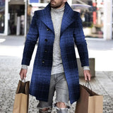 Popular Casual Jacket Long Sleeves Anti-freeze Loose Fit Men Fashion Casual Plaid Stitch Thickened Woolen Jacket Coat