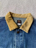 FOESCE RRL American retro washed denim jacket corduroy lapel top short casual versatile jacket for men