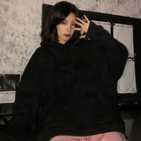 FOESCE Rimocy Autumn Winter Printed Hoodie Women Korean FashionThicken Hooded Sweatshirts Woman Y2K Streetwear Loose Hoodies