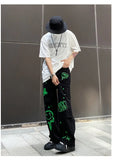 FOESCE Summer thin men's fashion famous brand versatile loose straight Summer wide leg pants clothes streetwear hiphop denim New 2025