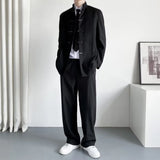 FOESCE Mens Chinese Style Stand Collar Cheongsam Button Suit Genderless Autumn Winter Fashion Trend Business Casual Retro Suit Unisex