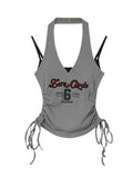 FOESCE 2025 Summer Gyaru Hot American Vintage Crop Top For Women 2025 Graphic Fashion Halter Tops 2000s Streetwear Sexy High Street