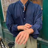FOESCE Beach Long Sleeve Linen Shirt, Men's Solid Color Loose, South Korea Popular Leisure Linen Shirt, Travel & Outdoor Wear