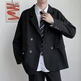 FOESCE Mens Dk Uniform Casual Suit Jacket Youthful Trend Versatile College Style Temperament High School Student Jacket Men'S Clothing