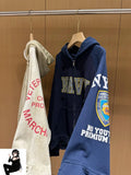 FOESCE Stain Fake Two Pieces Grailz Project Hole Damage Zipper Hoodie Men Women Vintage Distress Badge Print Sweatshirts Loose Jacket