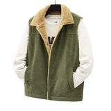 High Quality Men's Vest, Corduroy Vest, Lamb Fleece Sweetheart, Shoulder Coat with Added Velvet for Warmth in Autumn and Winter