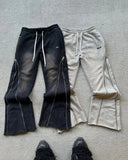 Foesce Streetwear Baggy Casual Pants Y2K Retro Zipper Decoration Sweatpants Pants Men Women Harajuku Hip Hop Letter Jogging Trousers