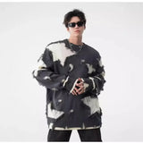 Autumn New Sensibility Idle Style Men's Women's American Street Casual Versatile Hip Hop Spliced Fringe Couple Sweater Pullovers
