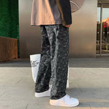 FOESCE Summer thin men's fashion famous brand versatile loose straight Summer wide leg pants clothes streetwear hiphop denim New 2025