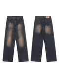 FOESCE 2025 New Vintage Blue Jeans Women High Waist Grunge Y2k 90s Streetwear Baggy Casual Korean Fashion Straight  Denim Trouser Women