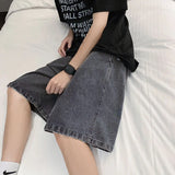 FOESCE 2025 New Summer Shorts Jeans Men Denim Pants Stretch Dark Blue Fashion Design Men's Jeans Slim Straight Male Short Jeans Hombre