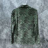 FOESCE Men T-Shirt Gold Velvet Leopard T-Shirt Spring And Autumn Streetwear Fashion Niche Youth Long Sleeve Top Men'S Clothing 2025 New