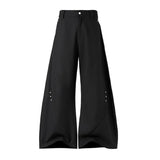 FOESCE Men Trousers Rivet Arc Deconstructed Casual Pants Streetwear Niche Campus Baggy Wide-Leg Pants Old Money Men'S Clothing 2025 New