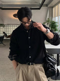 FOESCE Trendy Casual Knitted Sweater Korean Sle Turn-down Collar Open Cardigan Dongdaemun Men's Autumn Long Sve  Color