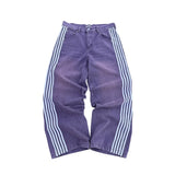Foesce Y2K Baggy Jeans Harajuku vintage Striped Embroidered high quality Sweatpants men women Hip Hop Casual wide leg jeans streetwear