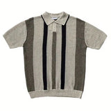 FOESCE New Men's Polo Shirt 2025 Summer Stripes Short Sleeve T-shirts Casual Streetwear Tops Tees Polo Shirts Man Fashion Knit Pullover