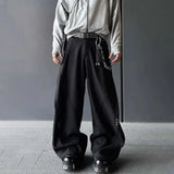 FOESCE Men Trousers Rivet Arc Deconstructed Casual Pants Streetwear Niche Campus Baggy Wide-Leg Pants Old Money Men'S Clothing 2025 New