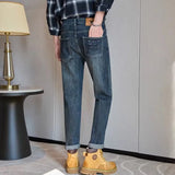 FOESCE 2025 Spring Jeans Men's High quality Classic Slim Straight Trousers Fashion Stretch Cotton Casual Denim Pants Brand Clothes