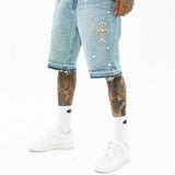 Shorts Y2K Jeans Men Women Gothic Hip Hop Rhinestones Retro Blue Baggy Jeans Denim Gym Shorts High Waist Basketball Casual Short