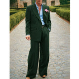 FOESCE Men's Striped Suit Two Piece Suit Elegant Fashion Suit Casual Fashion Work Wear Party Dress Men's Commuter Wear Men's Clothing