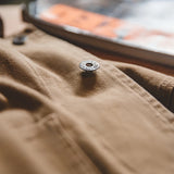 FOESCE Maden Vintage Khaki Jackets for Men Loose Cotton Solid Chore Coat Amekaji Cargo Casual Jacket Man Clothing