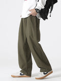 Foesce 2024 New Summer Men's Pants Korean Fashion Wide Leg Slacks Breathable Cotton Straight Cargo Pants Men Casual Loose Trousers