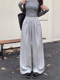 FOESCE Straight Wide Leg Loose Pant Women Fahsion 2025 Spring Summer New Baggy Sweatpants High Waist Csual Street Pants Chic Trousers