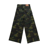 FOESCE Color Match Multi-pockets Camouflage Cargo Pants for Men and Women Streetwear Patchwork Baggy Overalls Wide Leg Loose Trousers