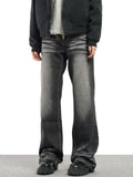 FOESCE 2025 Wash Cat Beard White stretch Jeans plus size Street Design Cleanfit Dad Pants denim Men streetwear pantalon homme jean