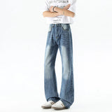 FOESCE Fashion wide leg jeans Men 2025 trend Casual Pantsbell-bottoms unisex washed Jeans Skinny Work Trousers Male Jeans Men Clothing