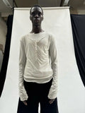 FOESCE No Faith Studios Men's Slim Fit round Ne Double Layer irt Bla White Breathable Long Sve Casual irt for All Seasons