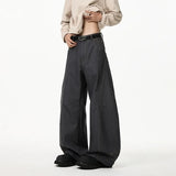 FOESCE American Baggy Denim Pants Men Scimitar Wide Leg Hip Hop Jeans Man Retro High Street Mens Casual Pants Streetwear Y2K Trousers