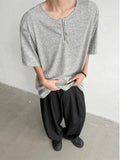 FOESCE ay U-Ne ort Sve Knitted f Sve T-irt Korean Sle Faionable Casual Top Breathable Summer Tee for Teens