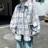 FOESCE Loose Long Sve Plaid irt Men's Casual Sle Spring Autumn Harajuku Faion Couple Outerwear Comfortable Breathable