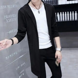 FOESCE Autumn Men Fashion Korean Style Long Trench Coat Hooded Cloak Abrigo Hombre Men Punk Hip Hop Cardigan Casual Streetwear Cape