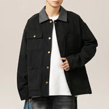 Japanese Pocket Color Collision Lapel Workwear Detroit Jacket Men's Autumn Section Retro Loose American Casual Jacket